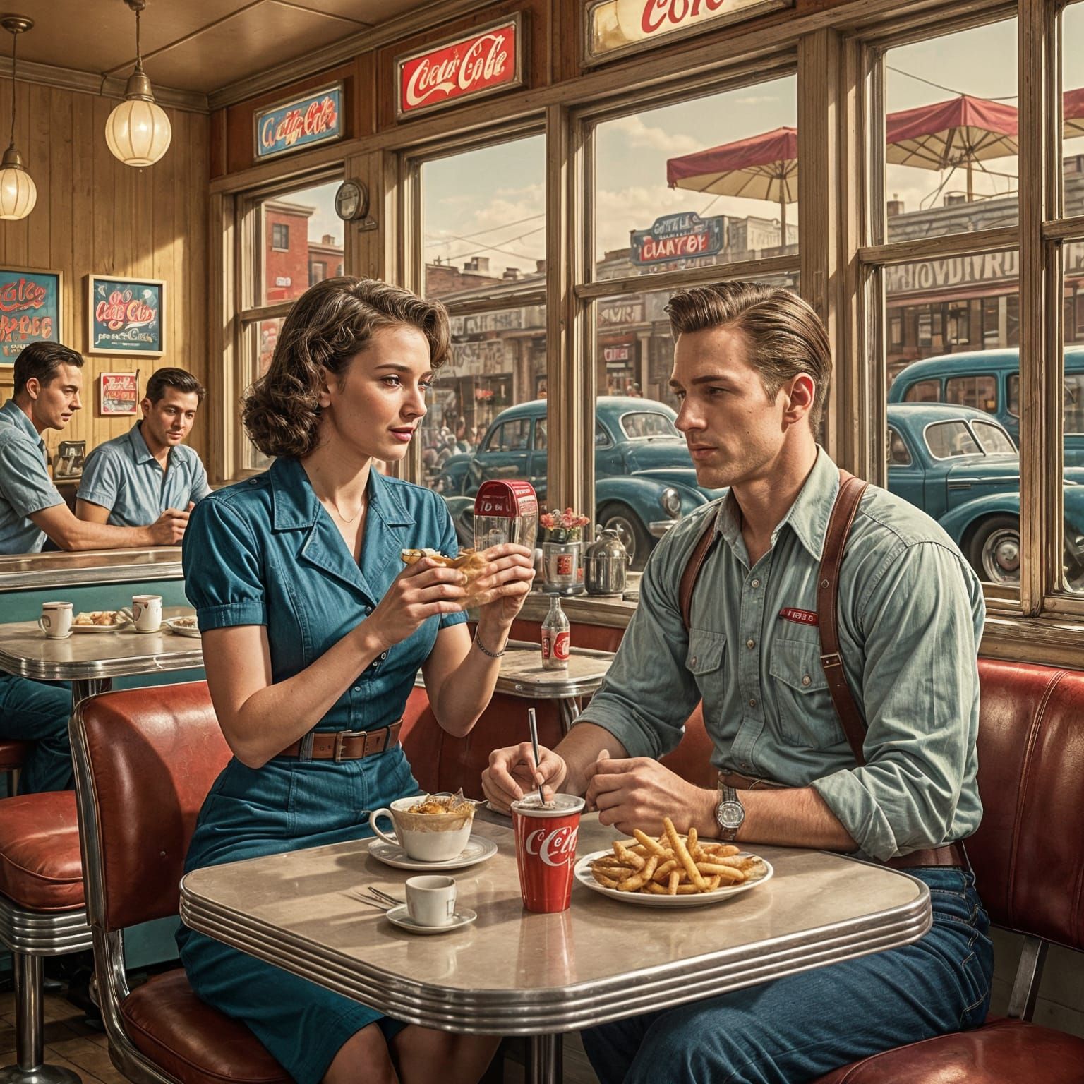 Nostalgic American Sweethearts in a Vintage Diner