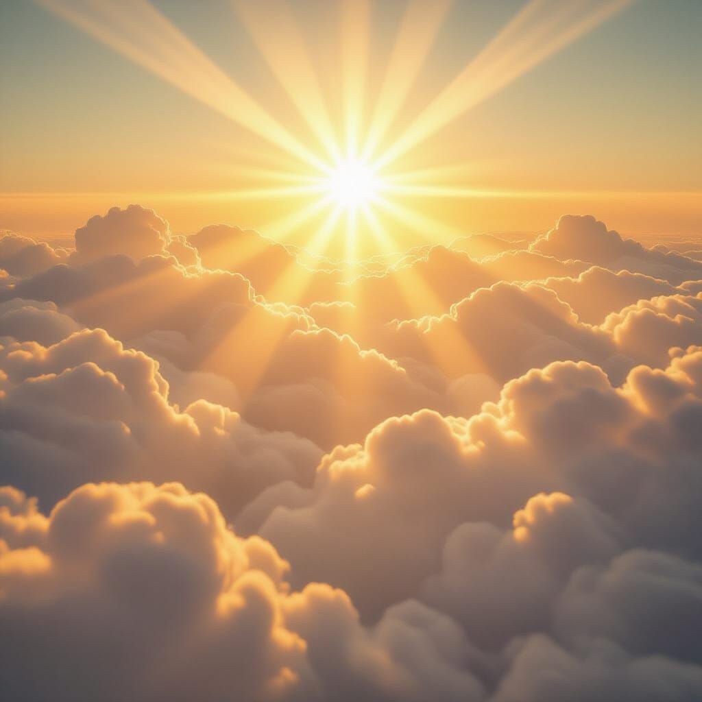 Divine Sunshine Beams Through Holy Clouds