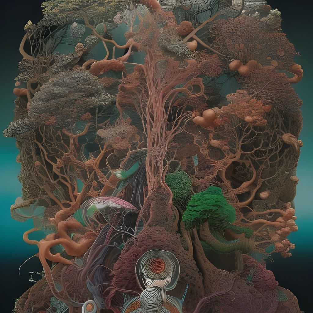 Bioluminescent Euripterid: Grotesque Symmetrical Collage