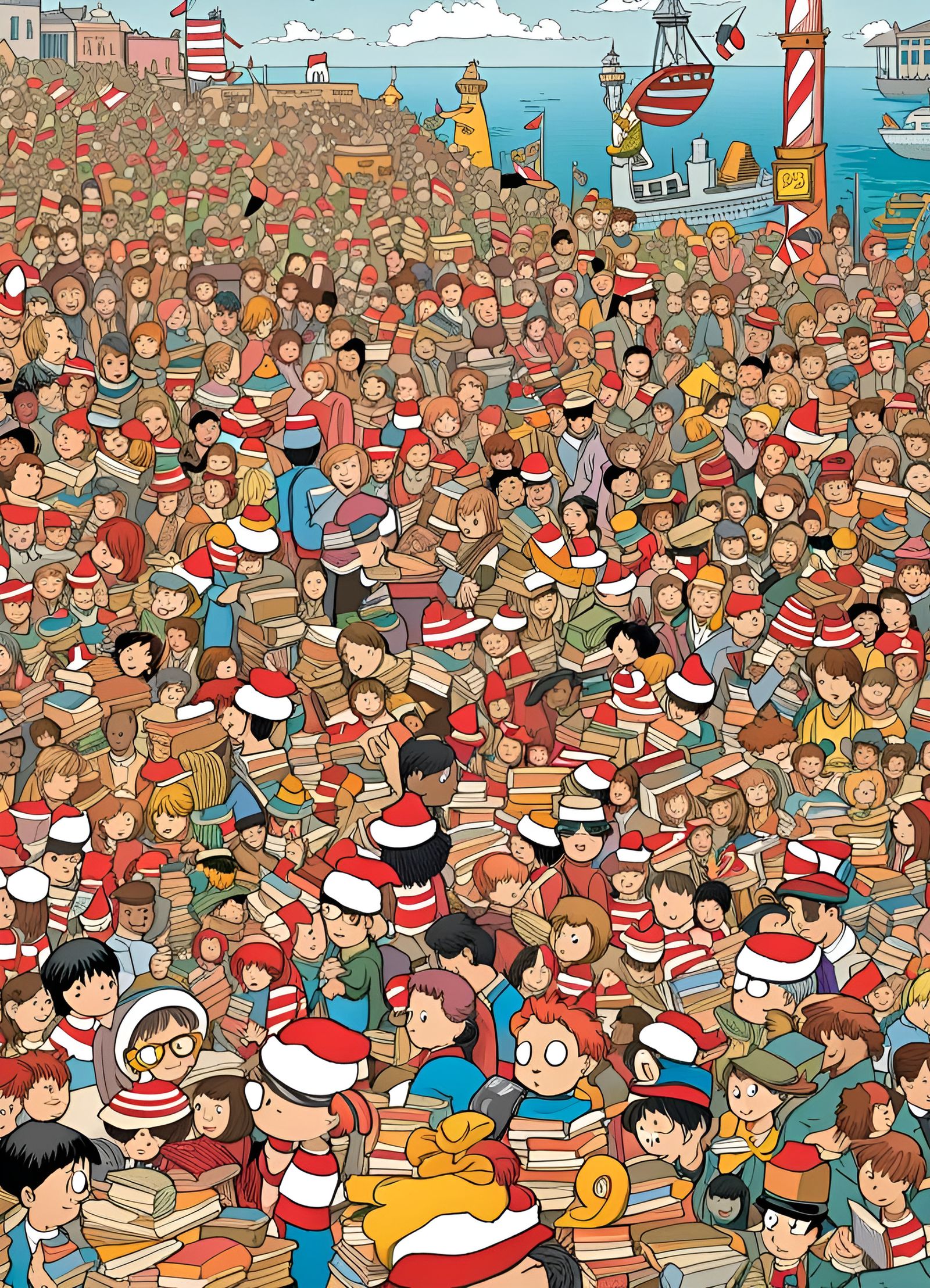 AI recreation of Where's Waldo page