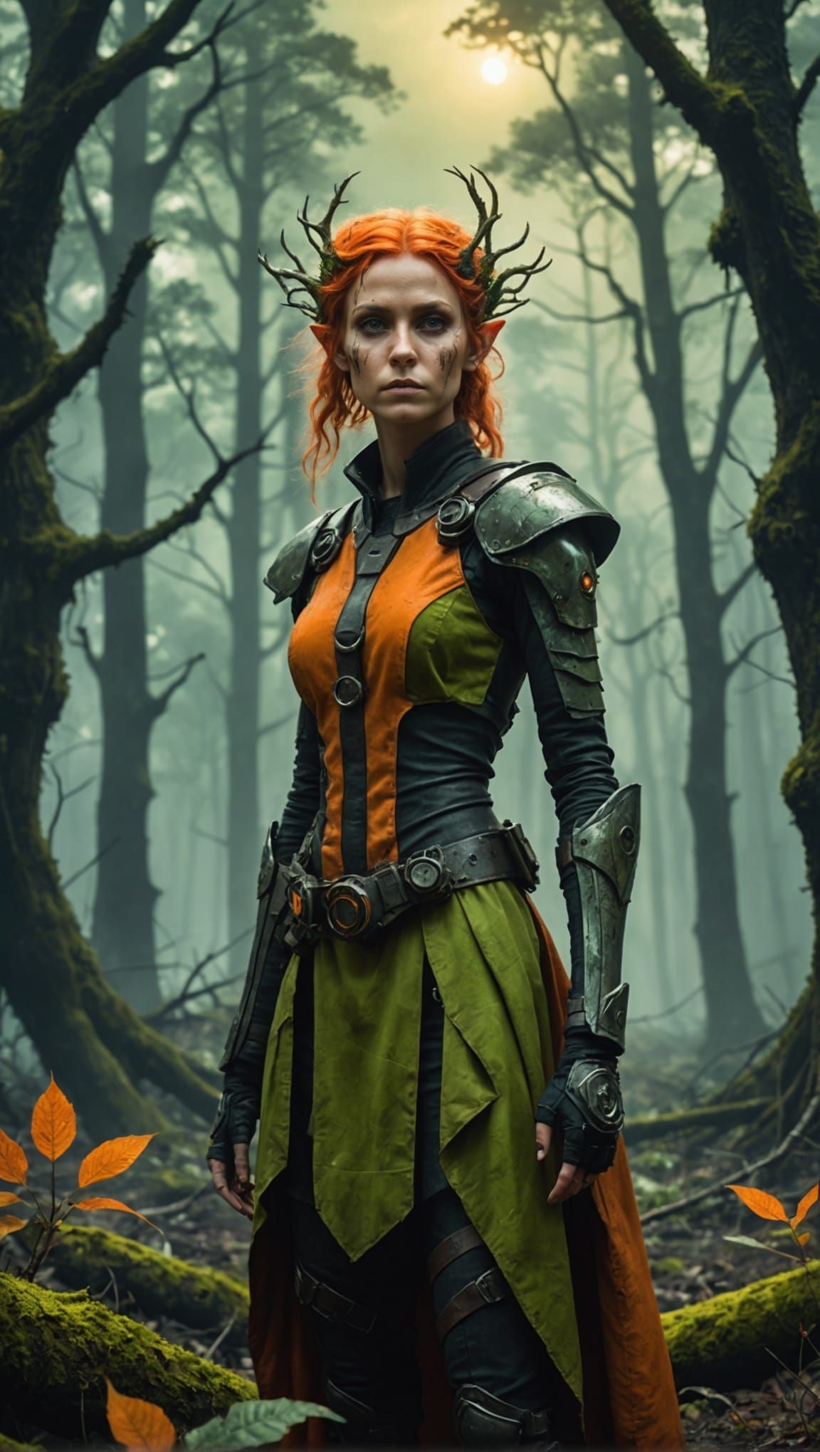 Post-Apocalyptic Elf Princess in Barren Forest