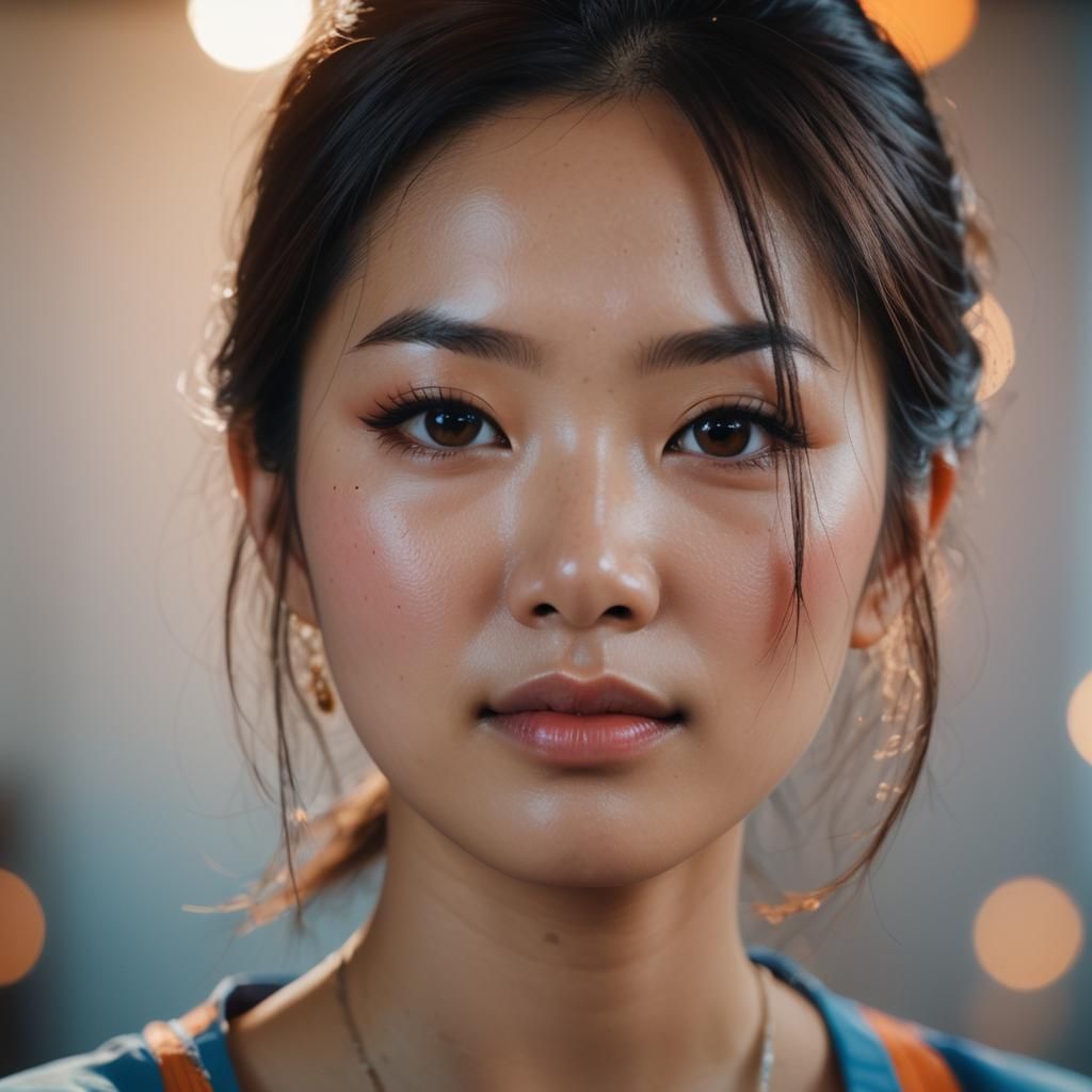 Asian Beauty in Atmospheric, Photorealistic Digital Art