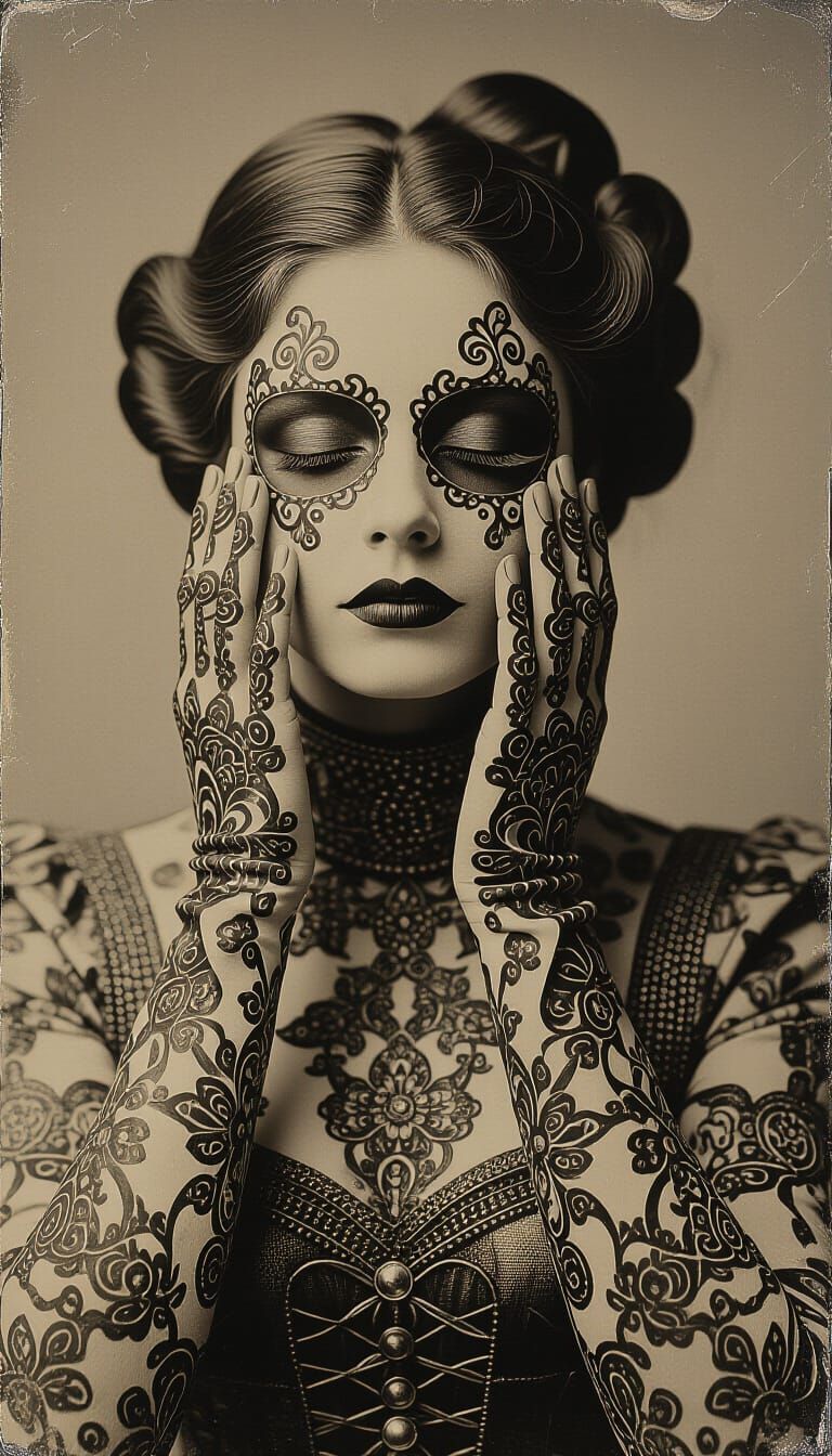 Surreal Hollow Character with Elaborate Body Paint