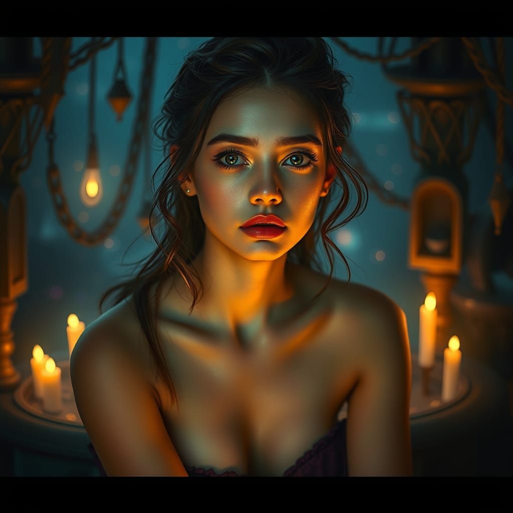 Mystical Woman in Dreamlike Matte Painting