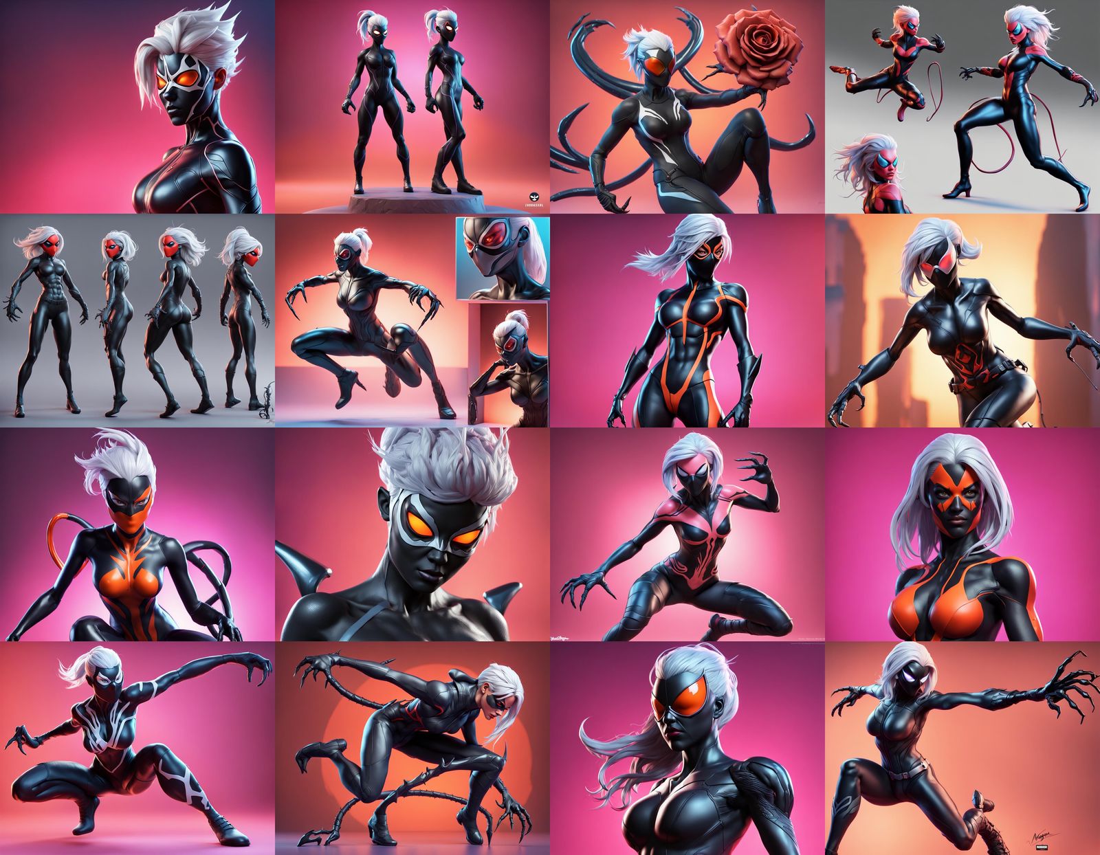 Rose Wilson Ravager Symbiote in Pixar Style