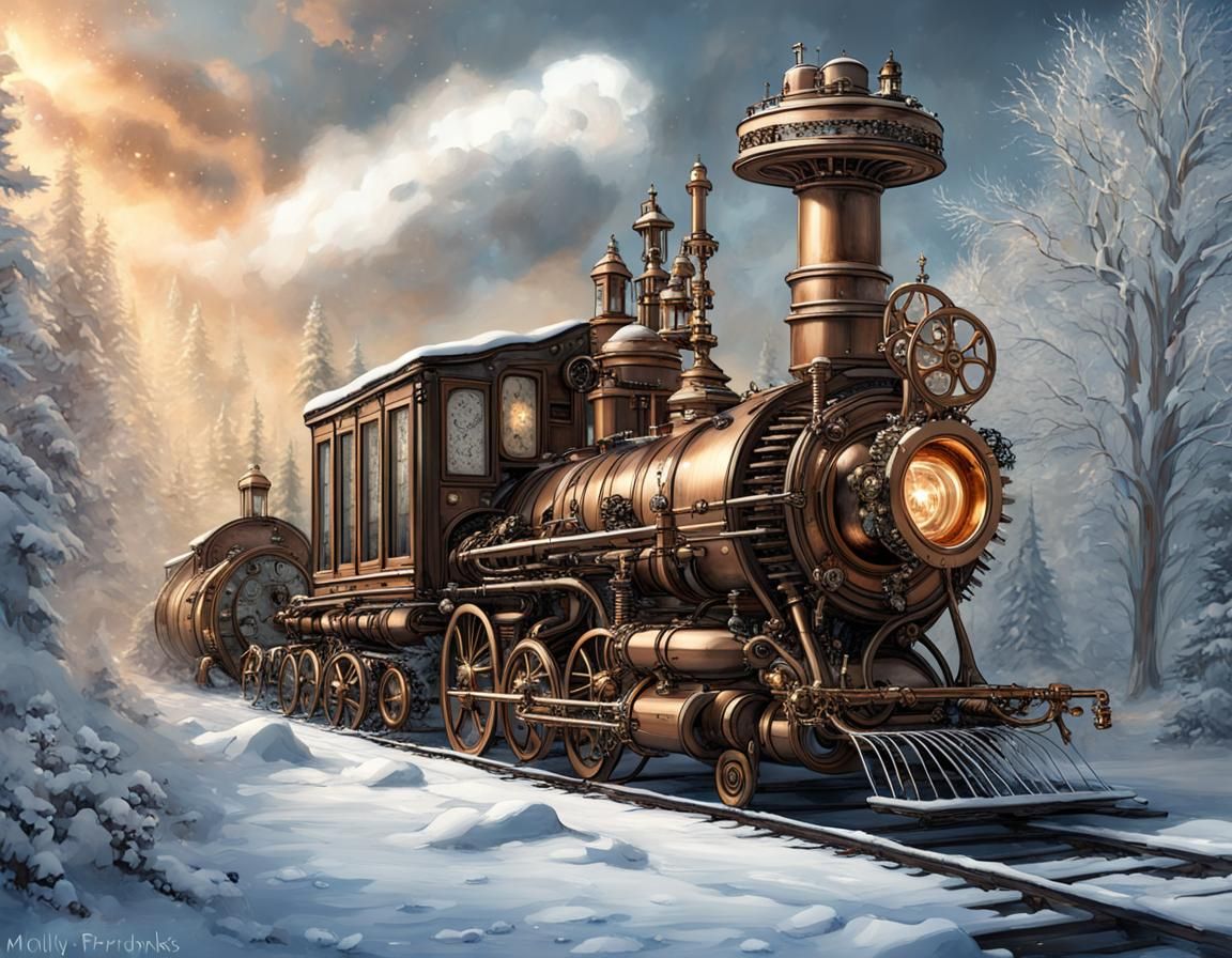 Steampunk Winter Wonderland with Victorian Technology