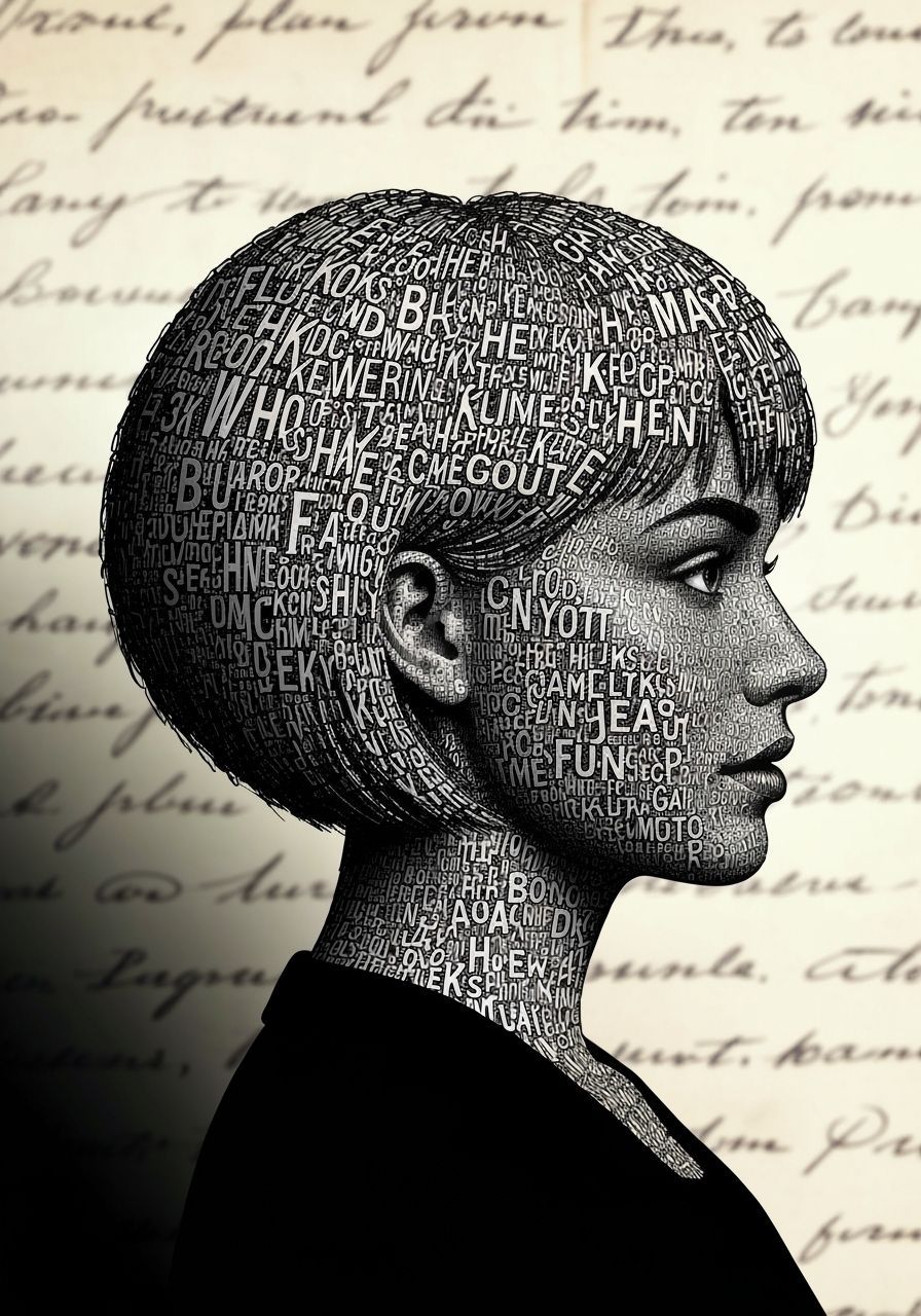 Typographic Art: Woman's Face Made of Letters