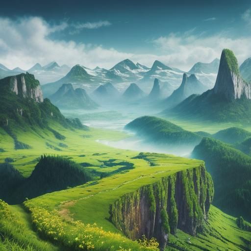 Hyperrealistic Nature Landscape: A Stunning Vista