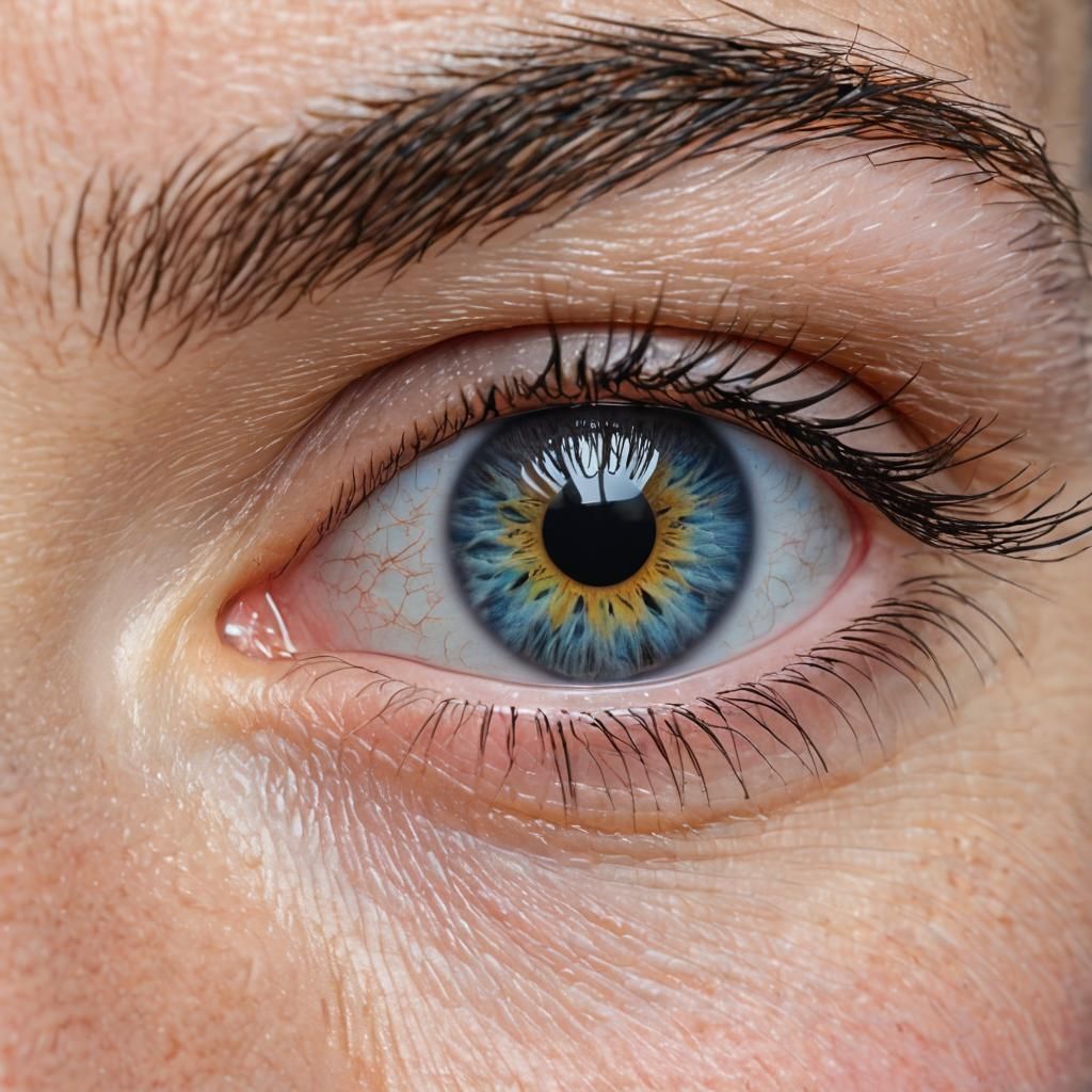 Surreal Eye Close-up with Mirrored Iris