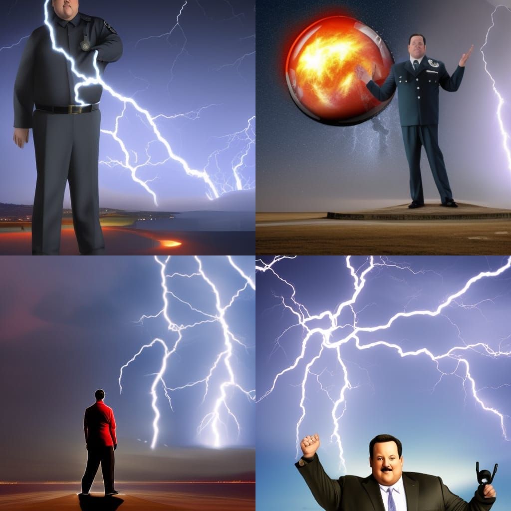 Gigantic Figure Dominates Earth with Lightning