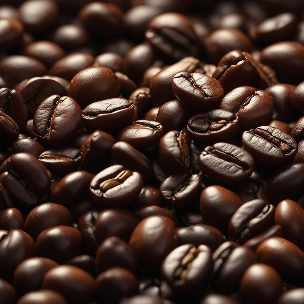 Coffee Bean World Map: 3D Rendering in Macro