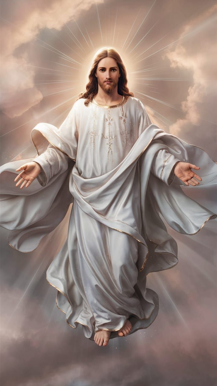 Celestial Portrait of Jesus in Divine Light