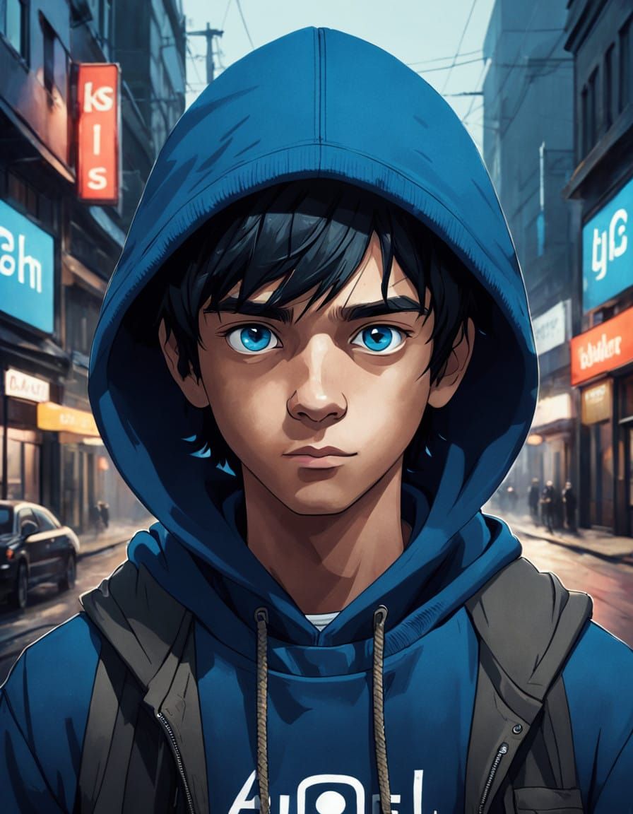 A Young Boy Inside the Instagram Logo