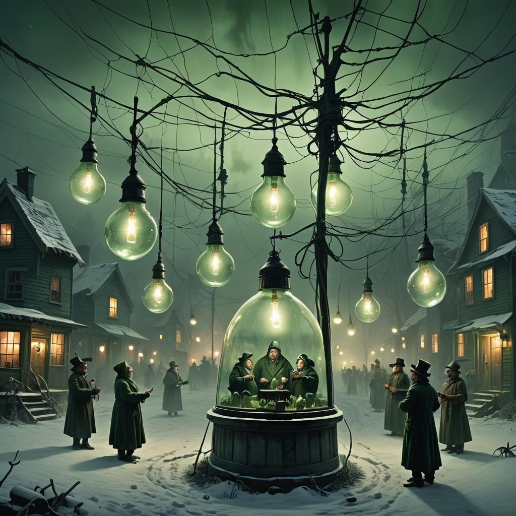 Dark Surreal Christmas Carolers in Antenna Farm