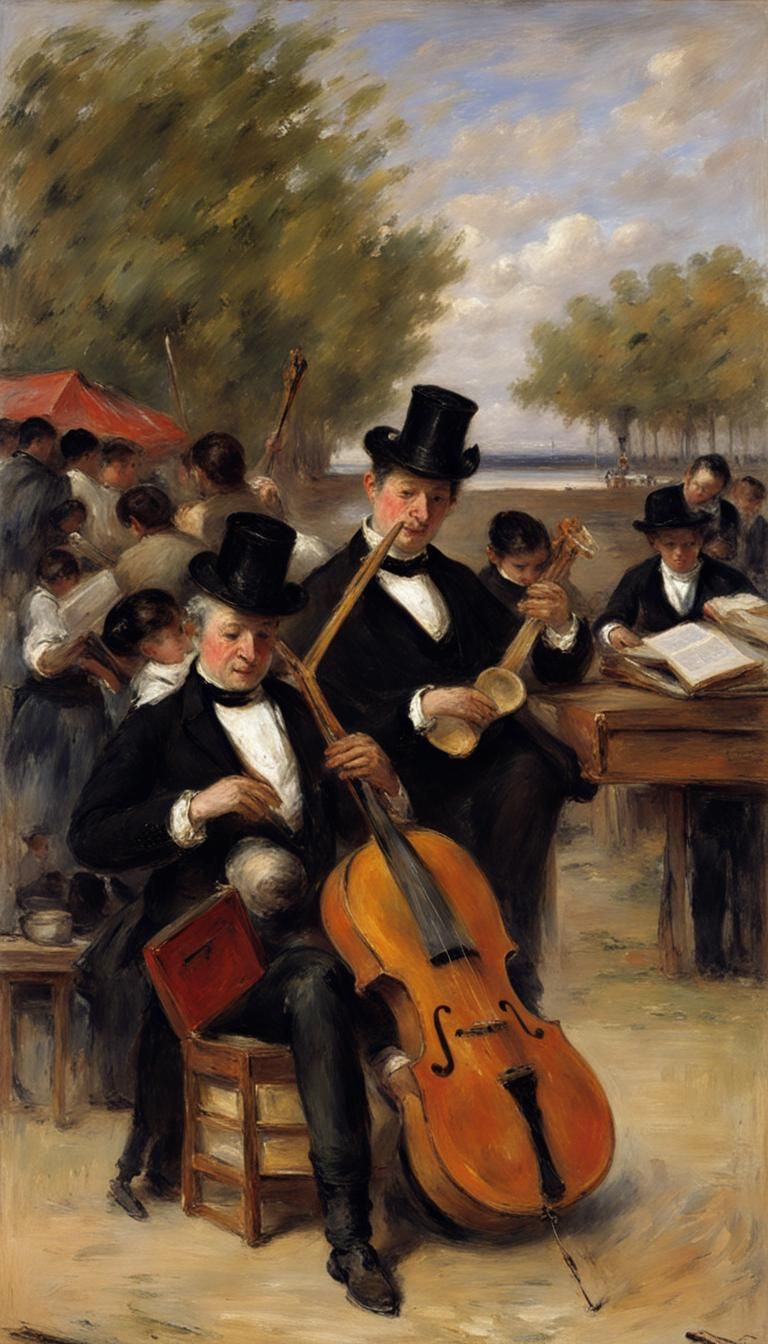 Impressionist Coastal Scene Inspired by Music