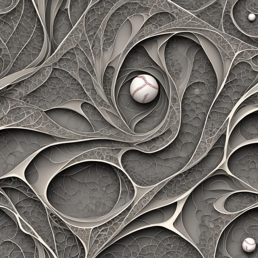 Abstract Fractal Baseball Diamond with 3D Shading