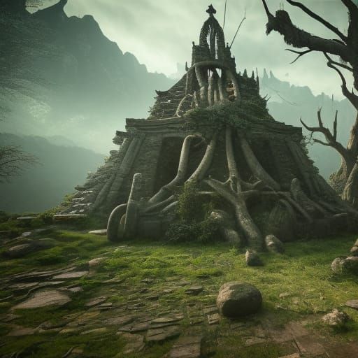 Elven Wind Shrine Ruins: Fantasy Concept Art