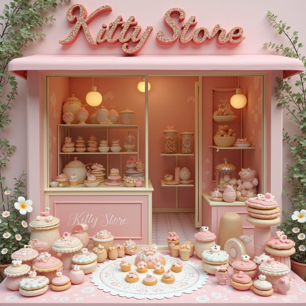 Pastel Whimsy KittyStore in Japanese Style