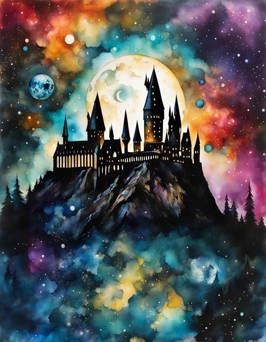 Macabre Cosmic Dreamscape Odyssey with Harry Potter Elements