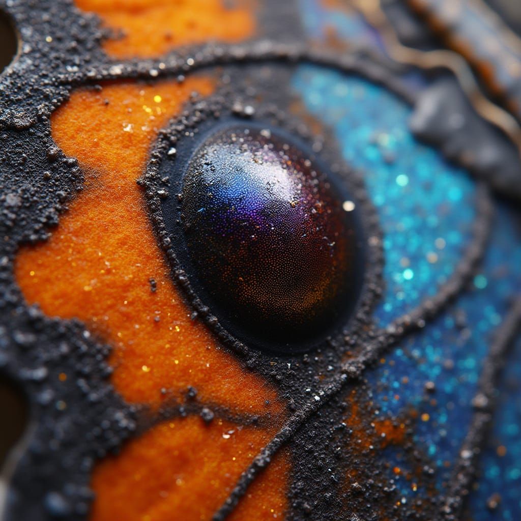 Hyper-Detailed Butterfly Wing in Futuristic Style