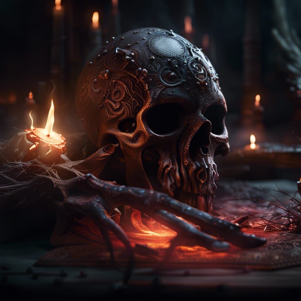 Finger of Death Spell: Dark Fantasy Art