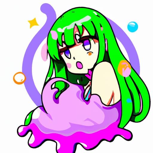 Anime Slime Girl in Vibrant Style