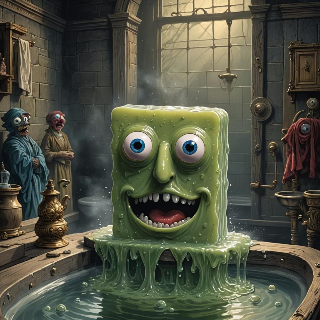 Scared Soap with Googly Eyes Illustration