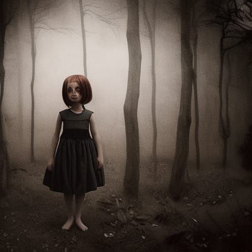 Eerie Miniature Wonderland: Detailed Dreamlike Illustration