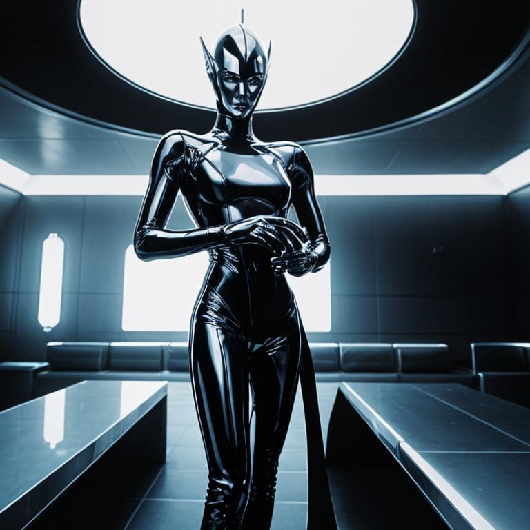 Alien Ambassador in 1950s Sci-Fi Glamour