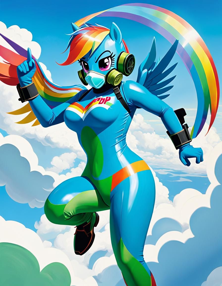 Rainbow Dash Human Version in Cubist Style