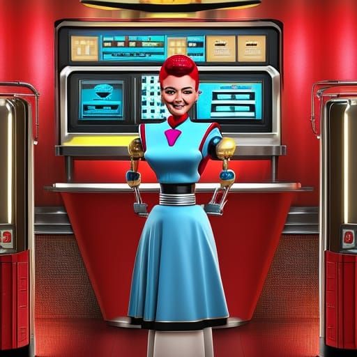 Diner girl robot