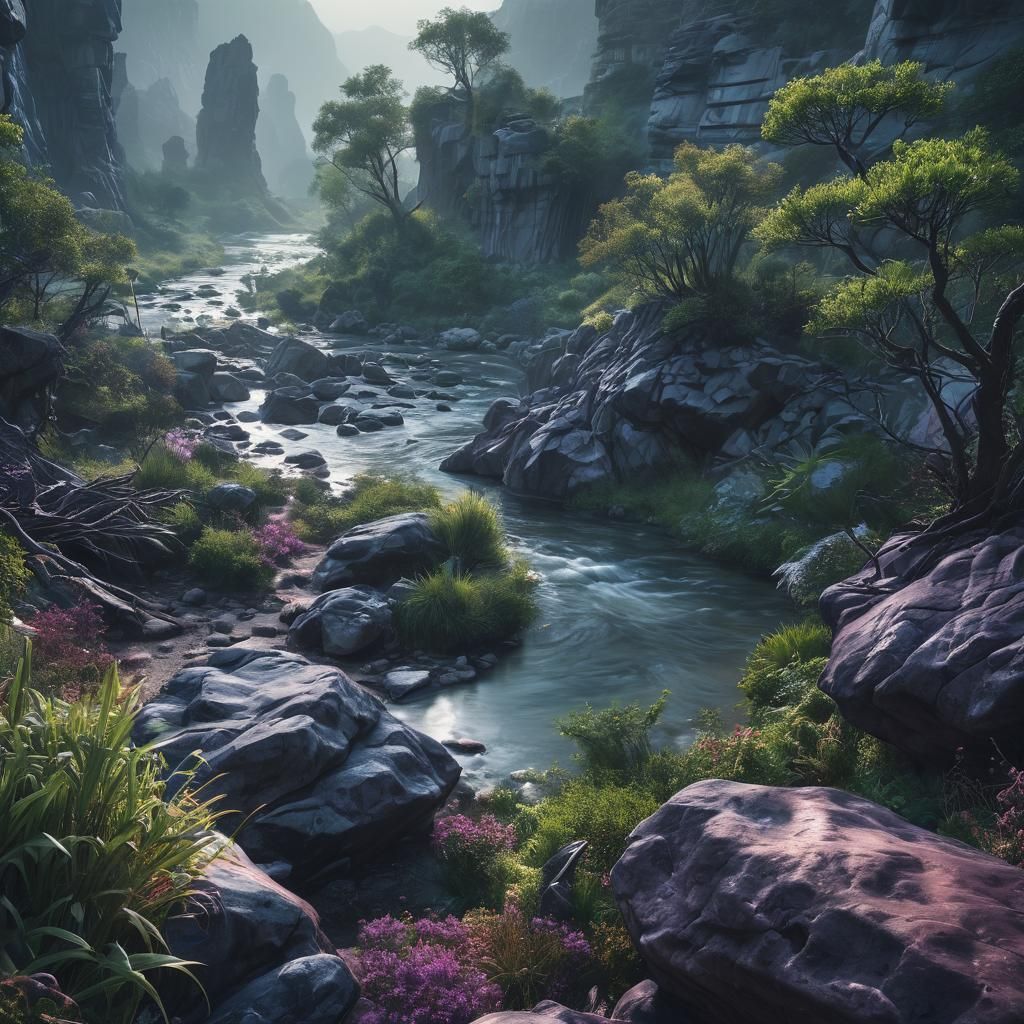 Ethereal River Landscape Photography in HDR