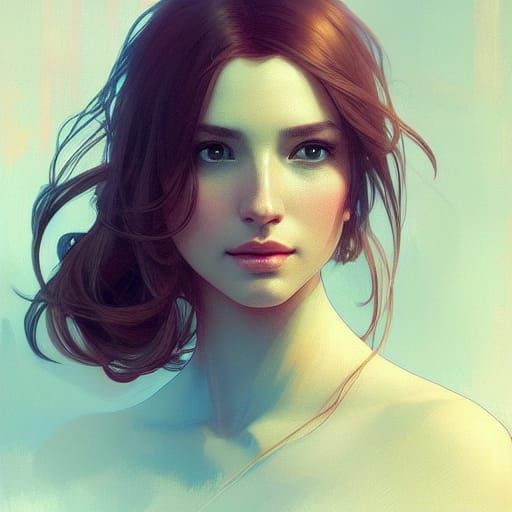 Detailed December Portrait in Art Nouveau Style