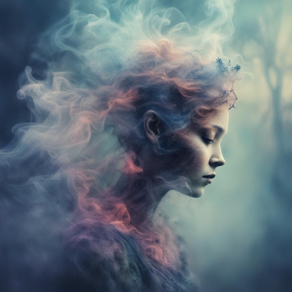 Smoky Fairy Creature in Expressionist Fantasy Art