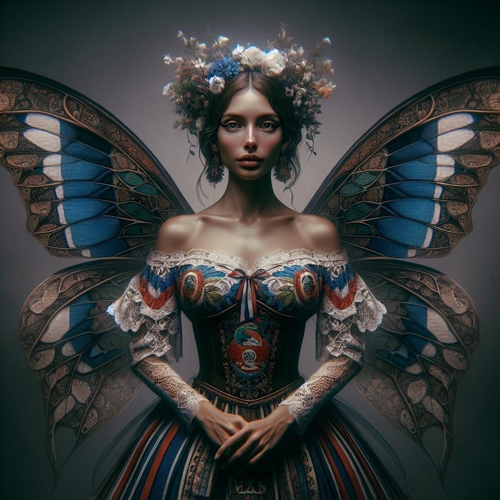 Costa Rican Fairy in Atmospheric Landscape