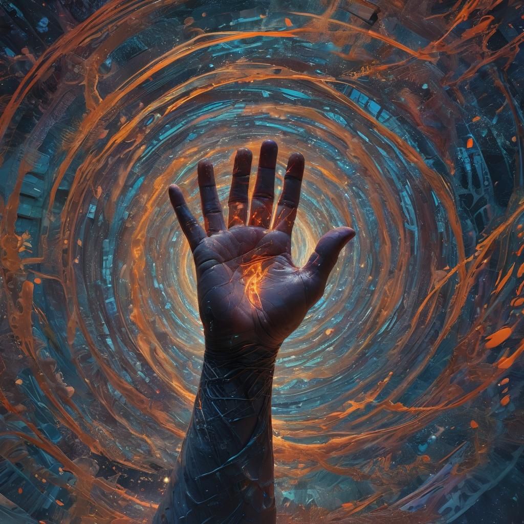 Surreal Reality Altering Being in Swirling Vortex