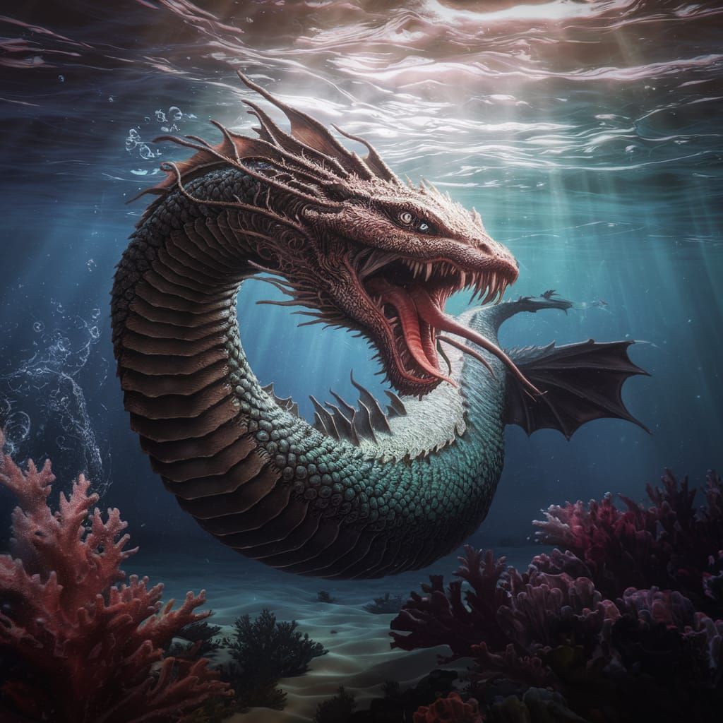 Detailed Sea Serpent Hunting in the Deep Sea