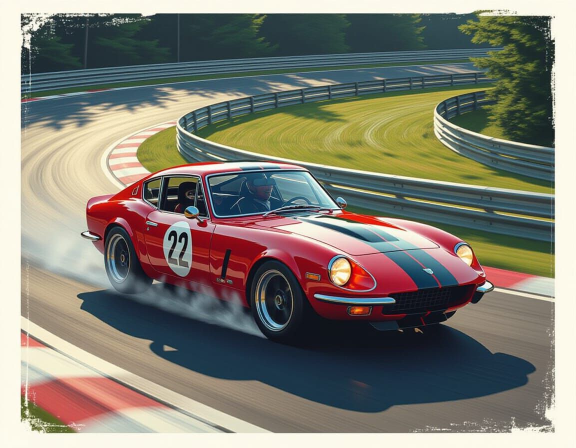 Retro-Modern Triumph GT6 Sports Car on Nürburgring