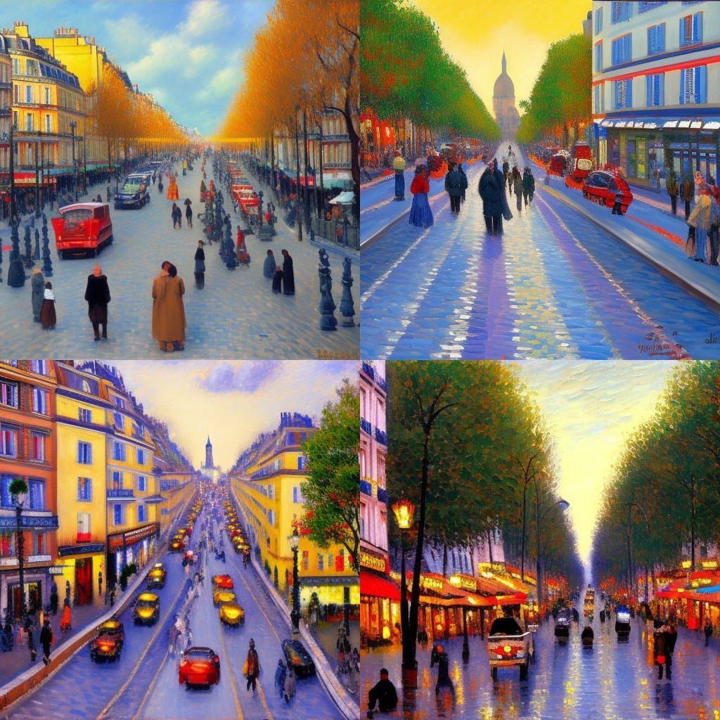 Boulevard Montmartre: Impressionistic Street Scene