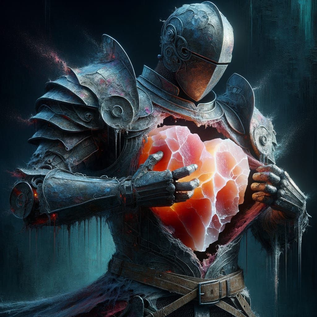 Medieval Knight's Heart of Himalayan Salt Armor