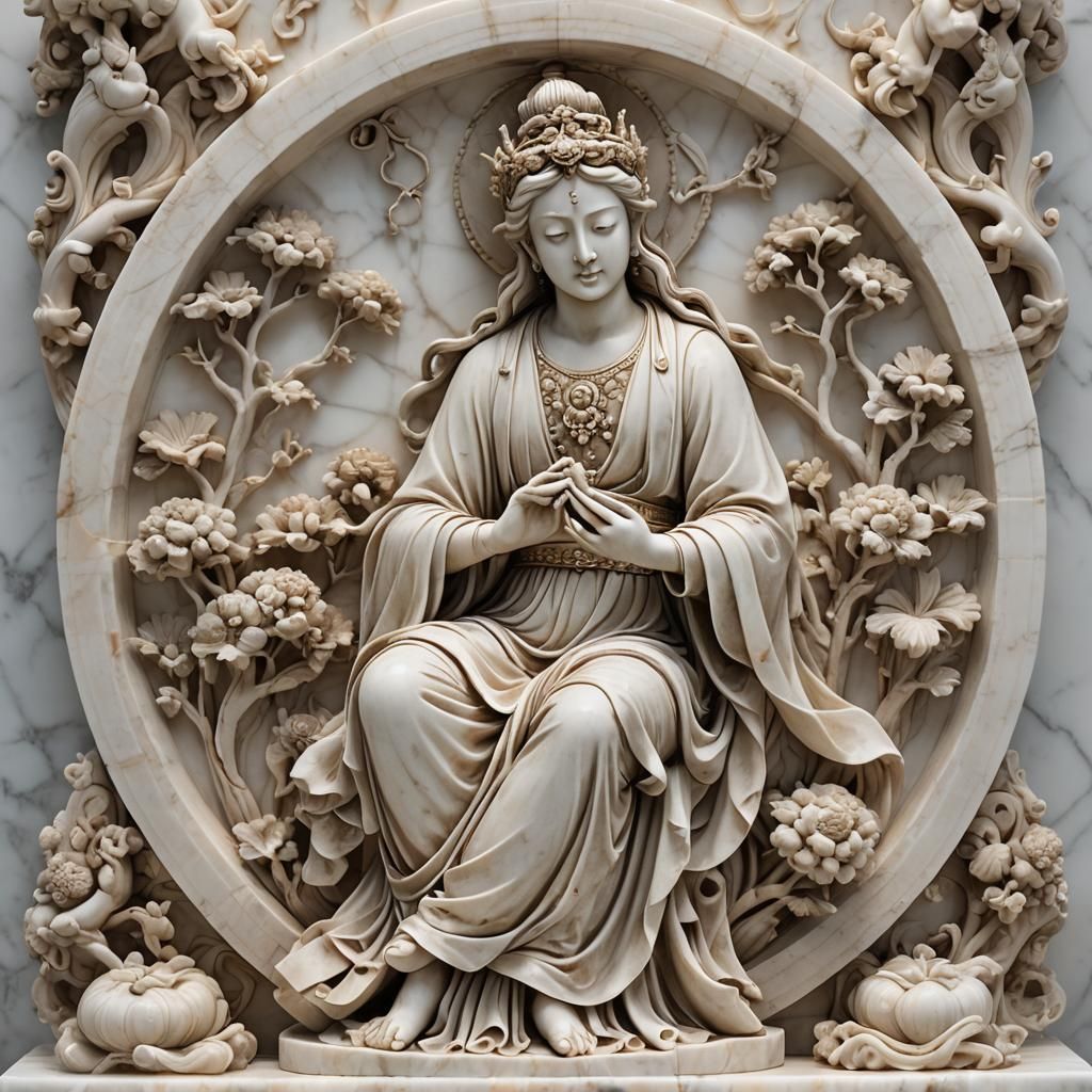 Mythological Marble Sculpture of a Deity