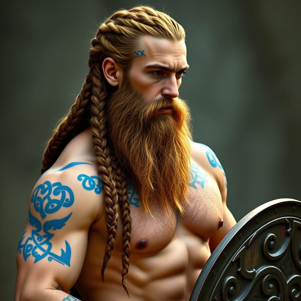 Warrior in Celtic Art Style