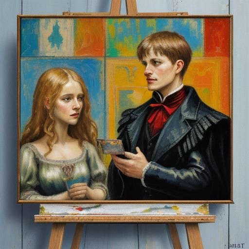 Hamlet's Dilemma: Neo-Impressionist Expressionist Oil Painti...