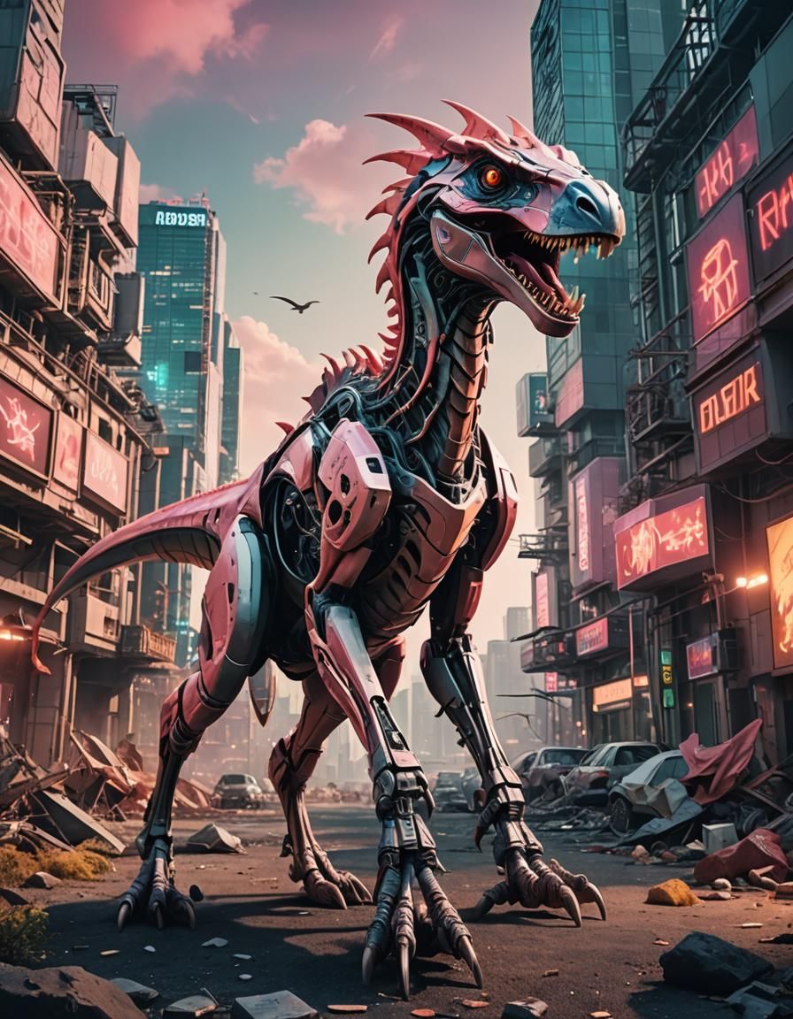 Mythical Creatures in Pastel Neofuturistic Style