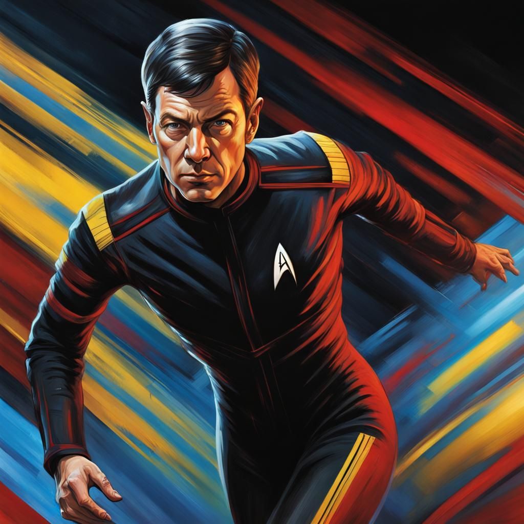 Intricately Detailed Star Trek Officer Portrait