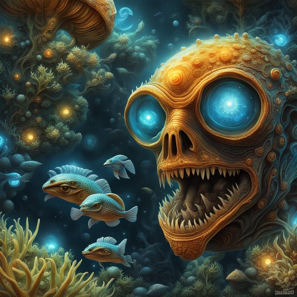 Bioluminescent Elf: Dystopian Colors in Photorealistic Style