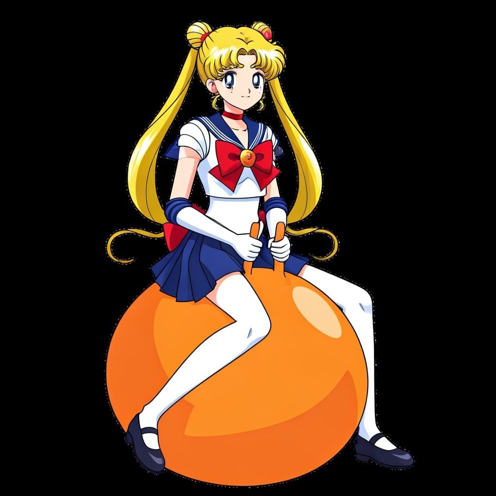 Minako Aino Bouncing on Hopper Ball, Anime Style