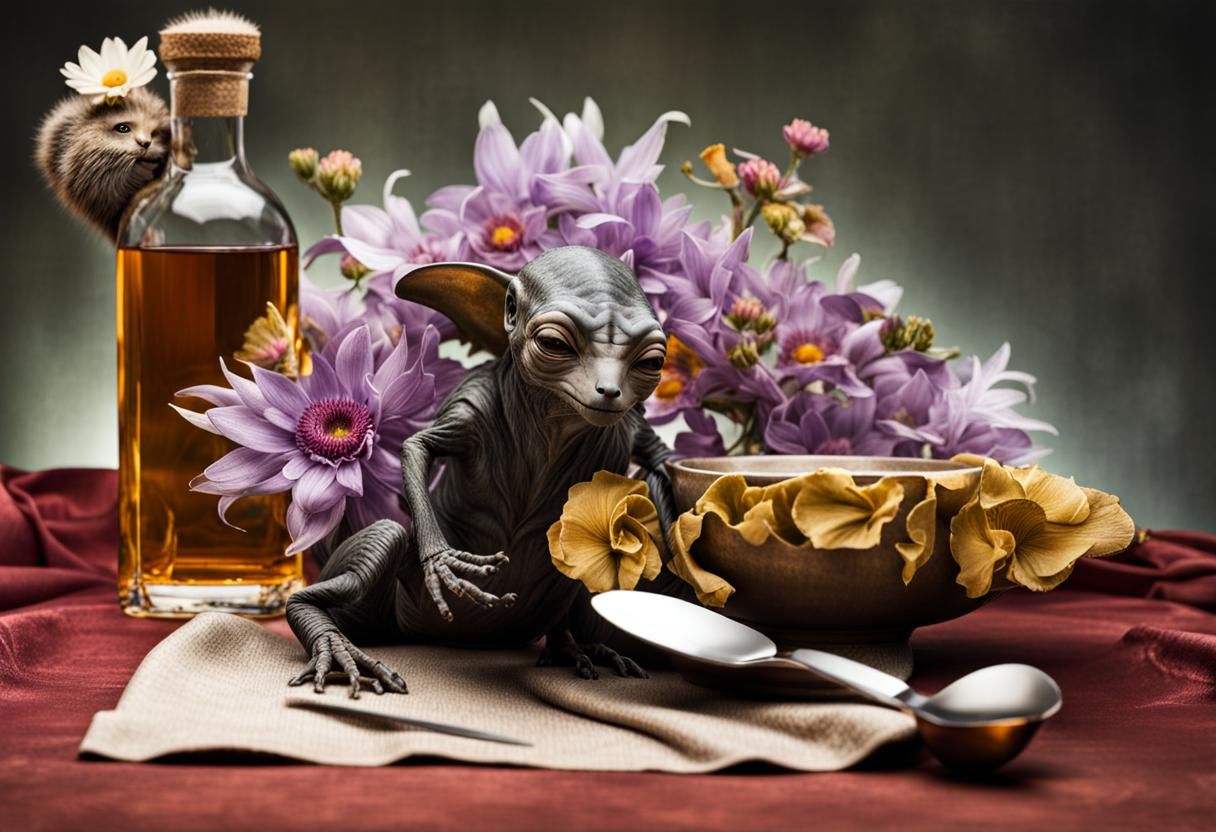 Exotic Aliens Celebrate in Surreal Restaurant