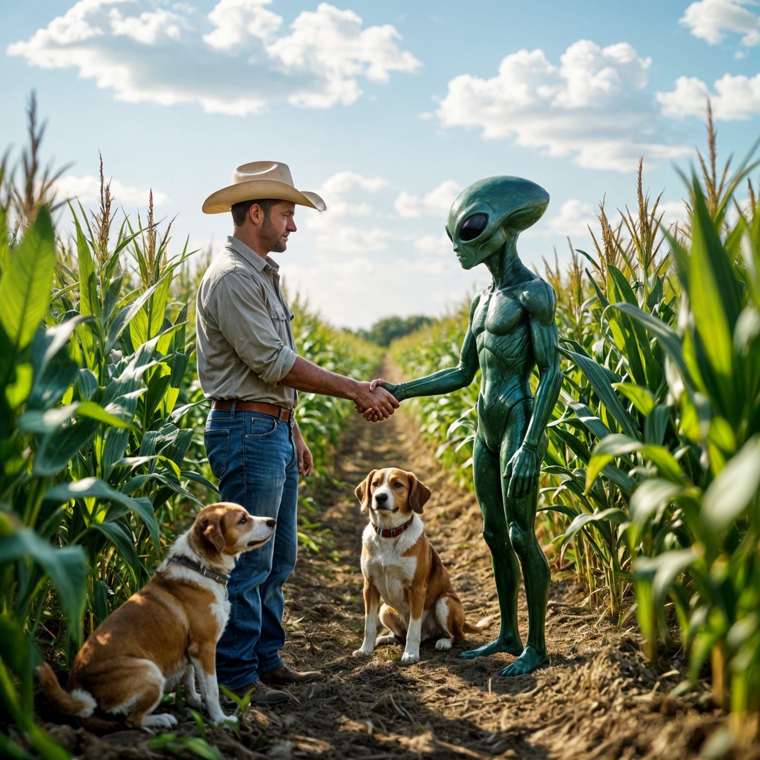 Texan Farmer's Close Encounter in Cornfield