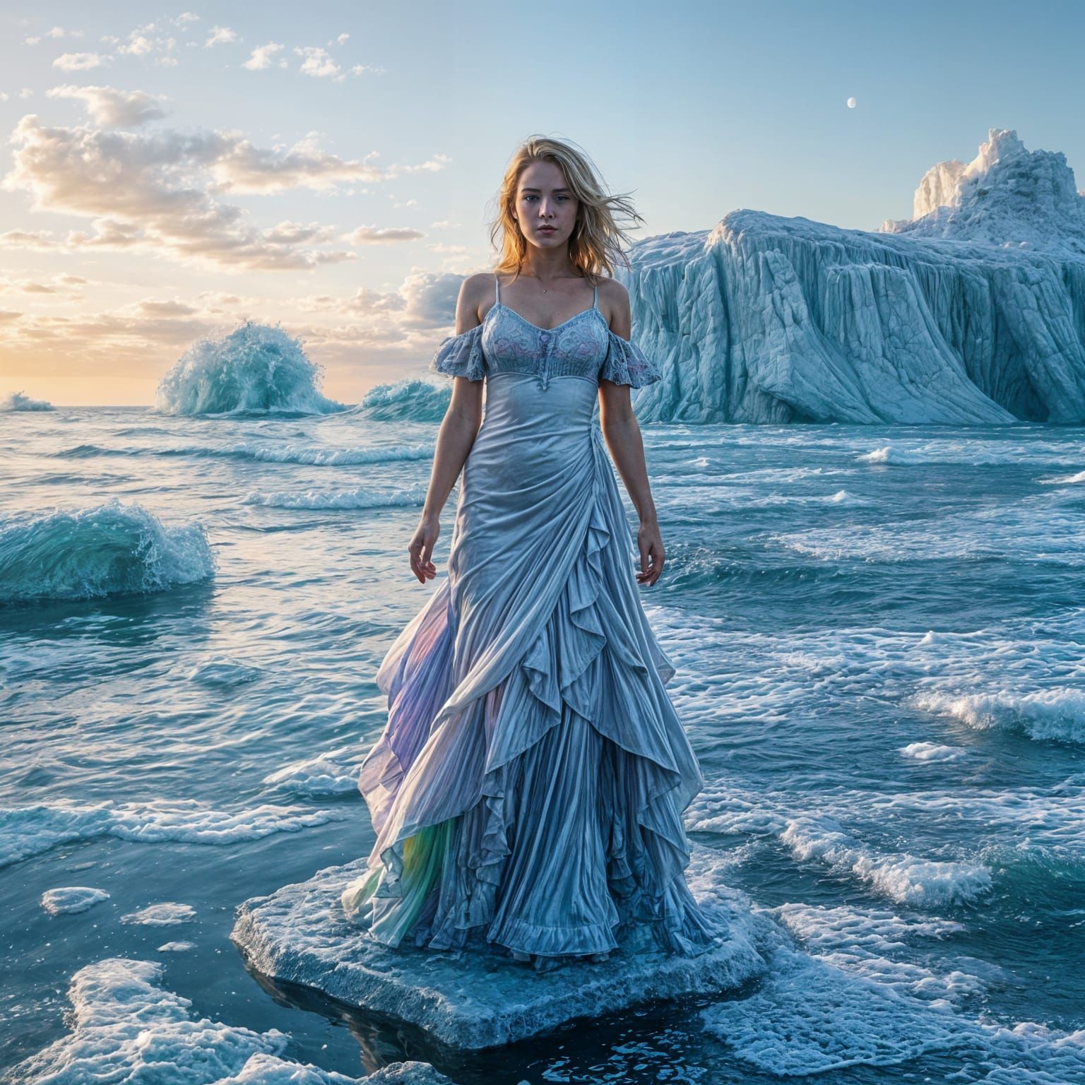 Melting Ice Queen: Golden Hour Impressionism